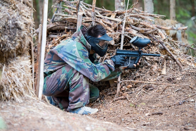 Paintball Players Hiding