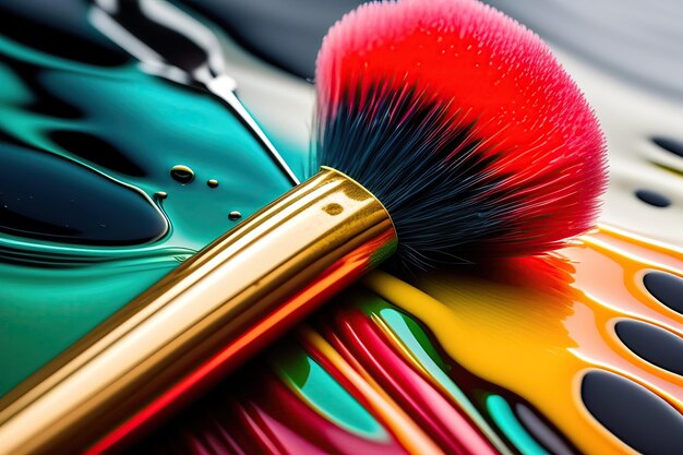 Paintbrush in a paint splash