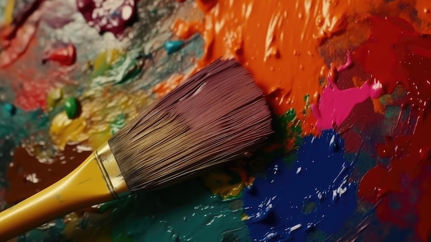 A paintbrush with a paint brush on it