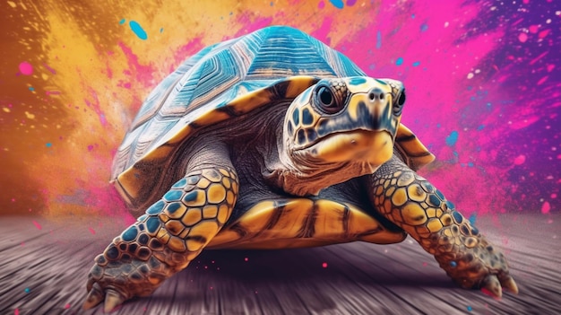 Нарисованное животное в технике рисования брызгами краски Generative Ai