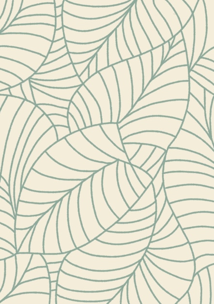 painted botanical abstract modern line art pattern