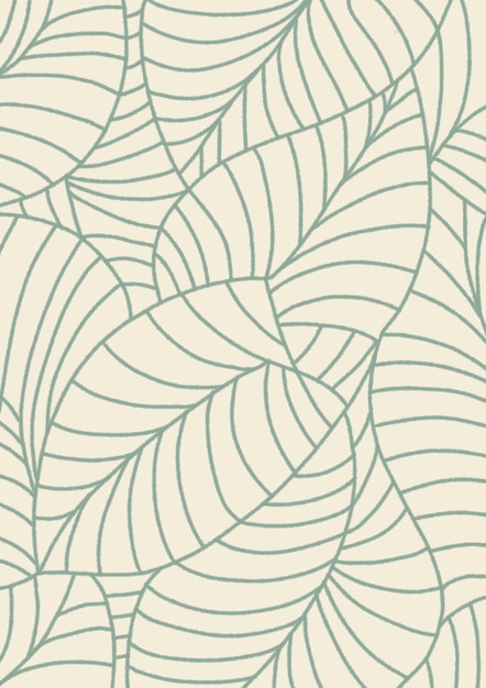 Painted Botanical Abstract Modern Line Art Pattern