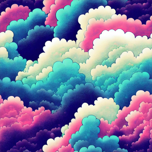 Painted cloud illustration