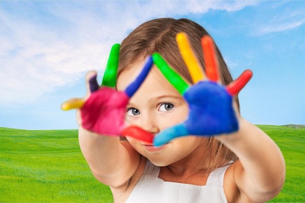 painted colorful hands