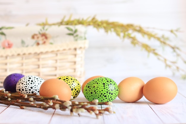 Painted Easter eggs are a traditional symbol of a religious holiday Christian traditions