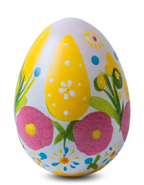 Painted egg painted chicken egg for Easter holidays Easter egg isolated on white background