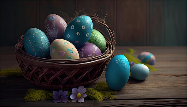 painted eggs celebration background illustration