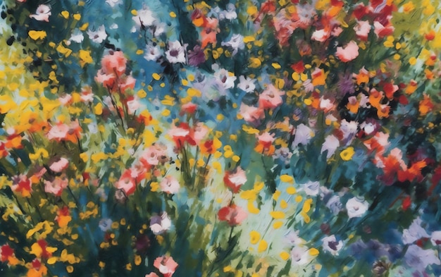 Painted Flowers Meadow background