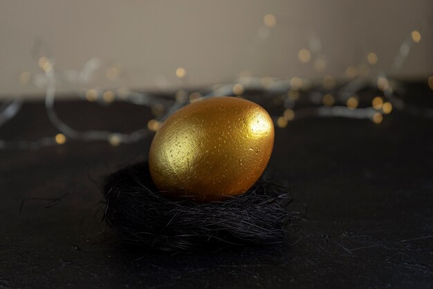 Painted in gold Easter egg