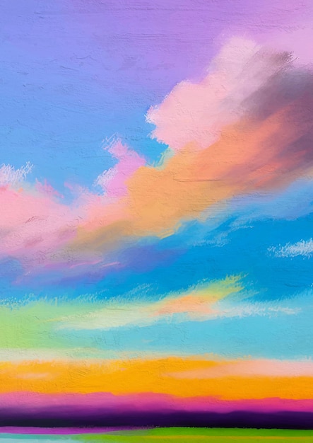 Painted Landscape in Cute Pastel Colors