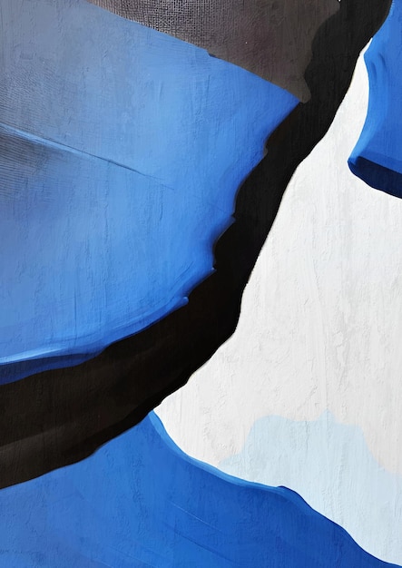 Painted Modern Abstract Blue Canyon Canvas Art Print