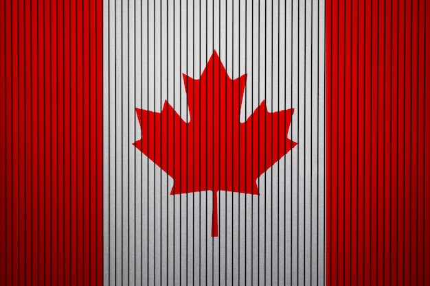 Painted national flag of Canada on a concrete wall