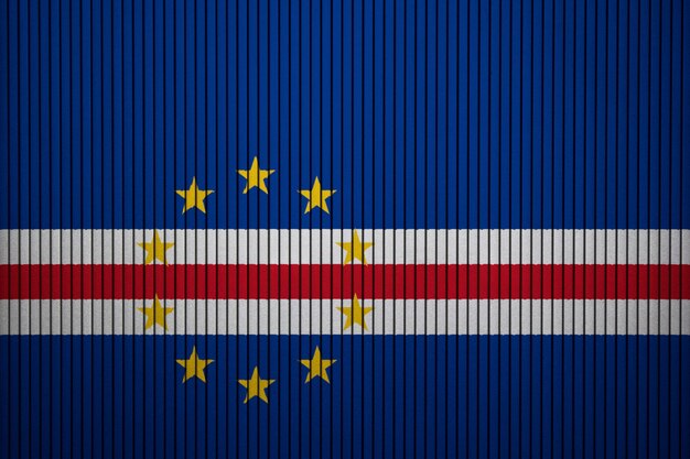 Painted national flag of Cape Verde on a concrete wall