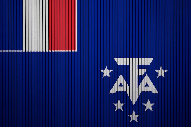Окрашенный национальный флаг французских южных и антарктических земель на бетонную стену