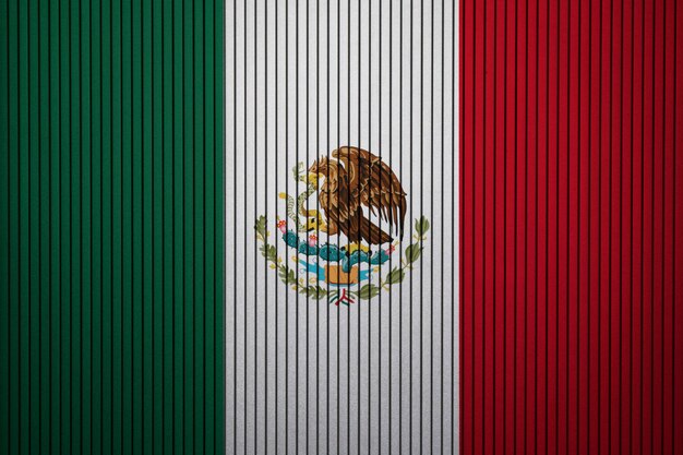 Painted national flag of Mexico on a concrete wall