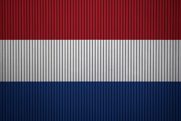 Painted national flag of Netherlands on a concrete wall