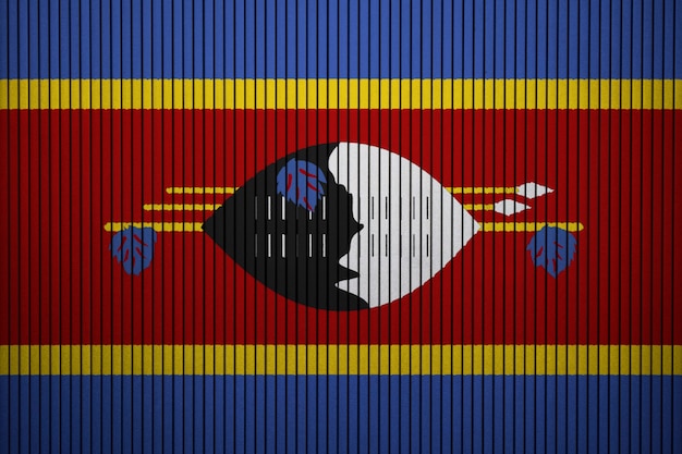 Foto bandiera nazionale dipinta dello swaziland su un muro di cemento