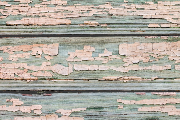 古い木製のアクアマリンの壁の背景を描いた。