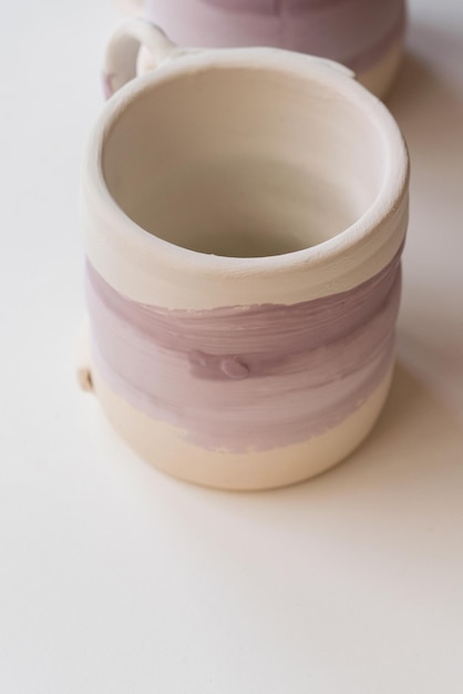 Photo painted pink ceramic cup