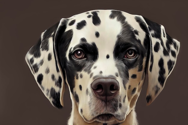 Painted portrait of a Dalmatian dog