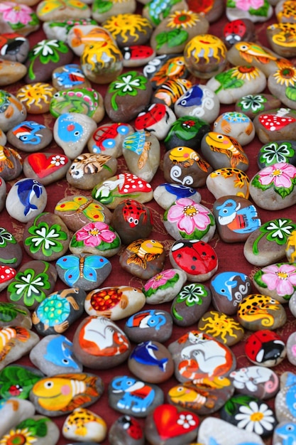 Painted symbols on the stones