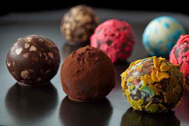 Painted take on the classic truffle with an assortment of colors