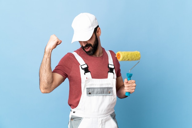 painter man over isolated background