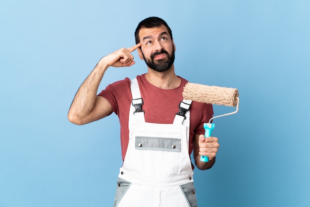 painter man  on pastel wall