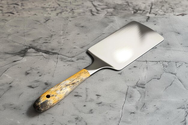 Photo painter used spatula on a marble table