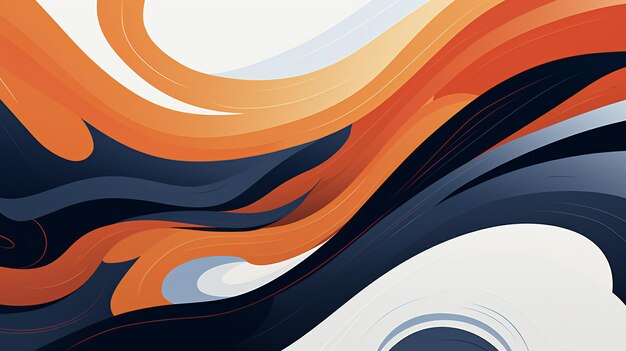 Photo a painting of an abstract pattern design with orange blue and white