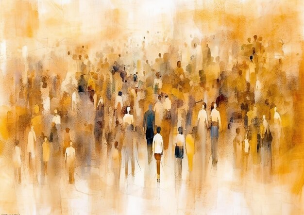 Painting of abstract people