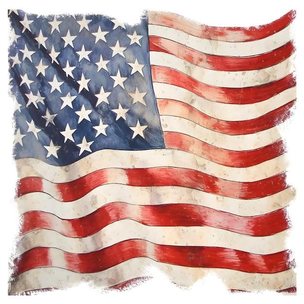 アメリカ国旗の絵。