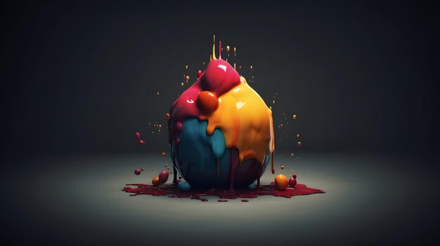 Premium AI Image | A painting of a ball with the word art on it
