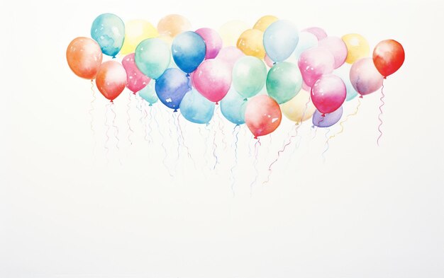 painting of balloons on white background