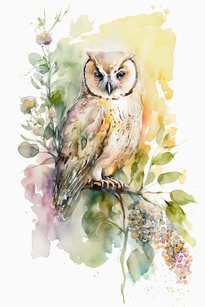 A painting of a barn owl