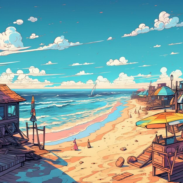 Beach House Bali Aesthetic Anime Wallpapers - Anime Background