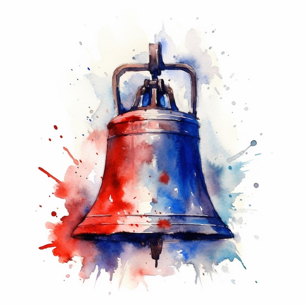 painting of a bell with a red generative ai