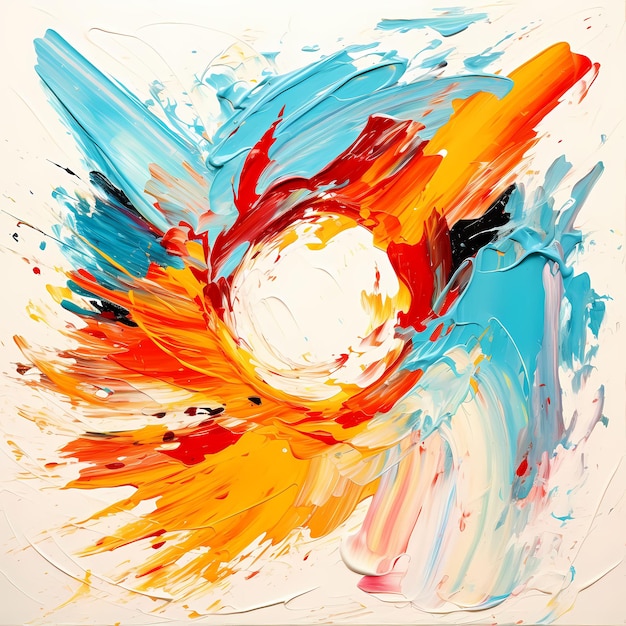 A painting of a bird with a circle in the middle