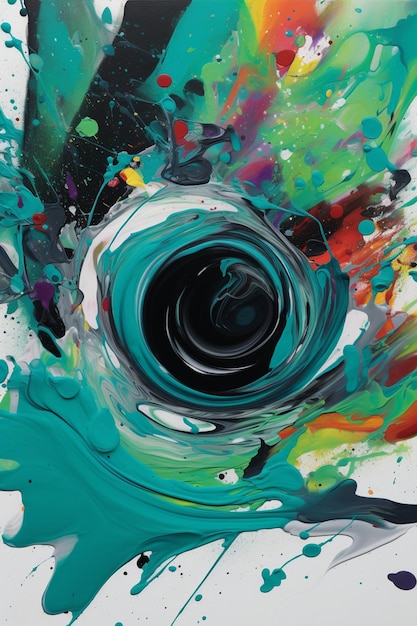 A painting of a black hole with a black hole in it.