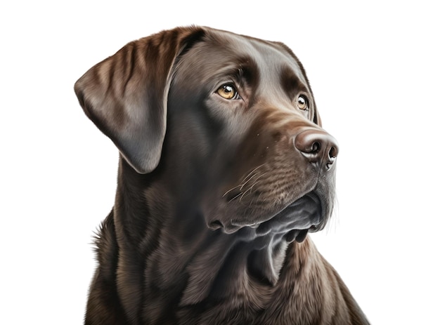 A painting of a black labrador dog