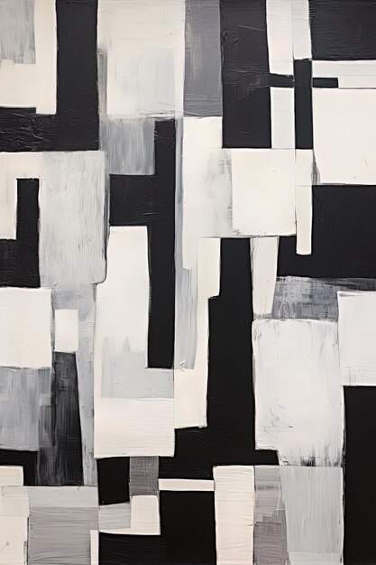 Photo a painting of a black and white abstract geometric background