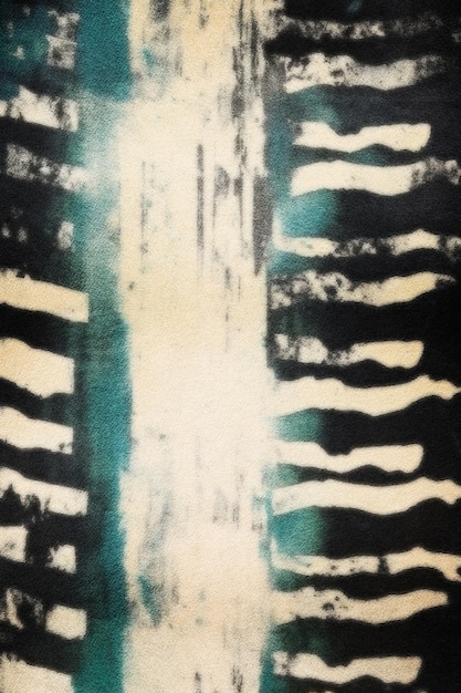 A painting of a black and white striped background with a white line in the middle.