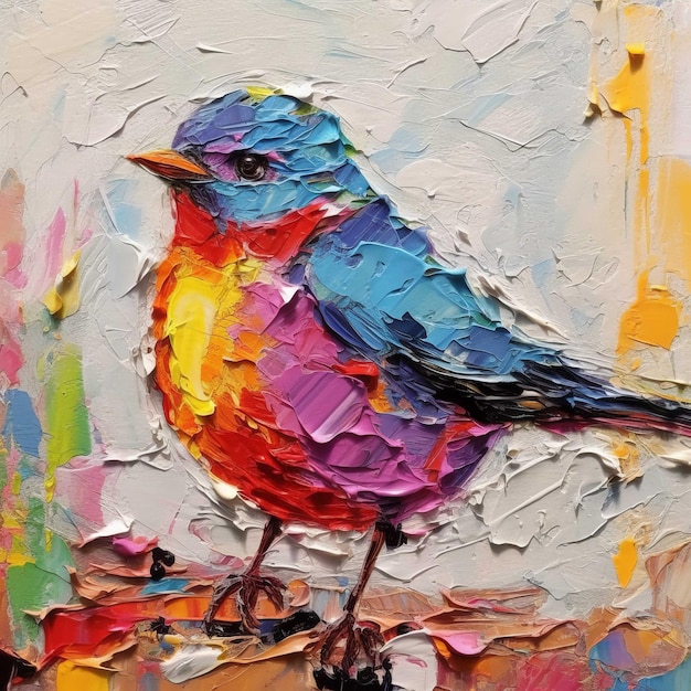 A painting of a blue bird