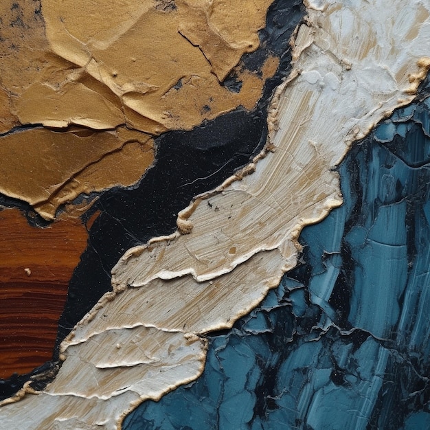 A painting of a blue and brown color