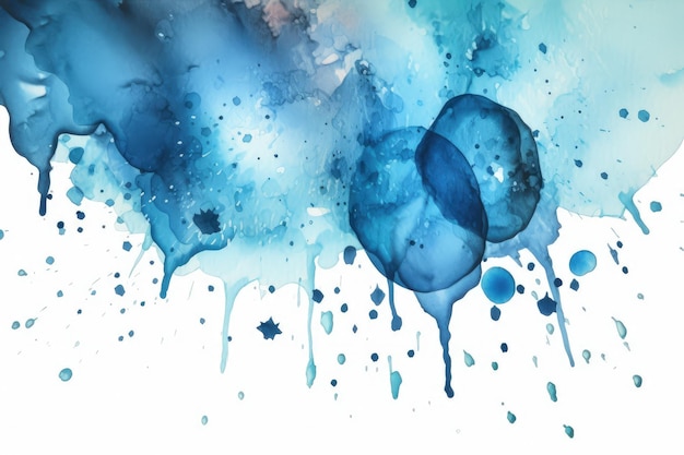 A painting of blue bubbles on a white background generative AI