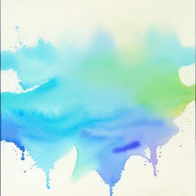 a painting of a blue and green watercolor