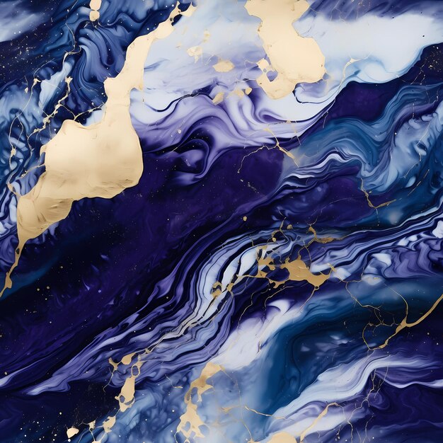 A painting of a blue and purple ocean