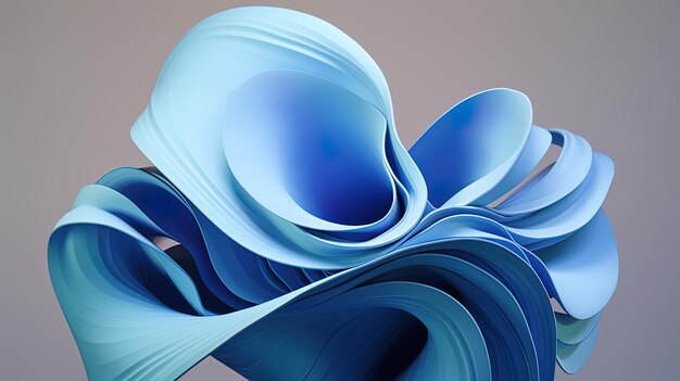 Photo a painting of a blue and white sculpture by visual artist