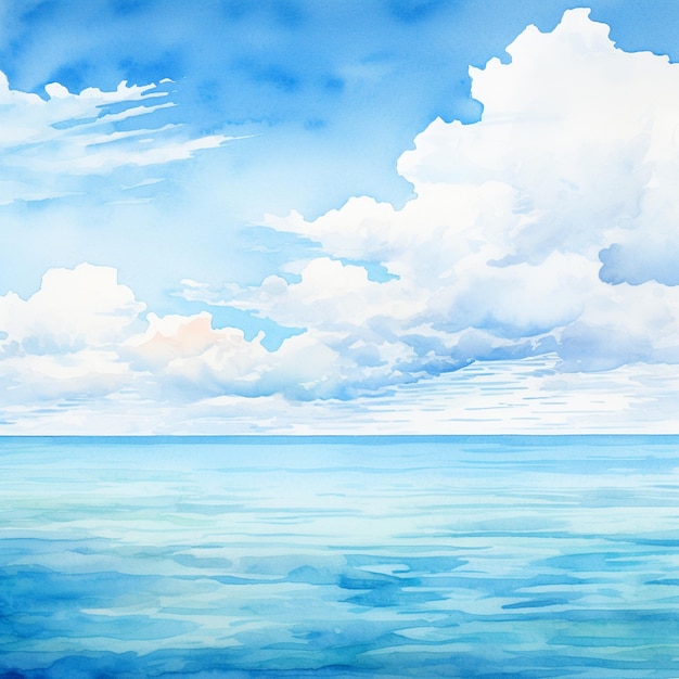 Foto dipinto di una barca nell'oceano con un cielo nuvoloso generativo ai