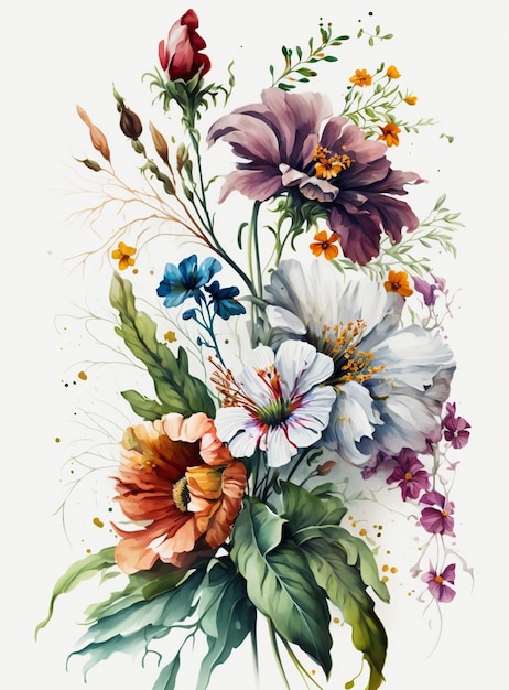 Un dipinto di un mazzo di fiori con sopra la parola amore.